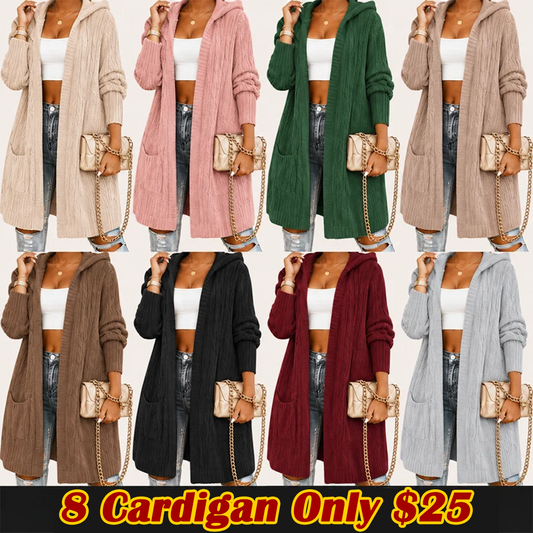 Hooded Long Cardigan Sweater Coat